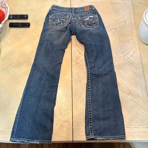 Womens BKE Stella 25 long distressed bootcut